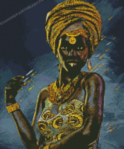 Aesthetic Black And Golden Woman Diamond Painting