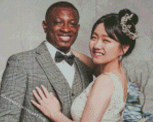 African And Asian Couple Wedding Diamond Painting