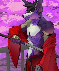 Anime Samurai Wolf Diamond Painting