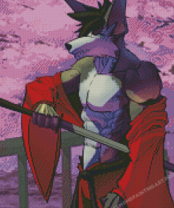 Anime Samurai Wolf Diamond Painting