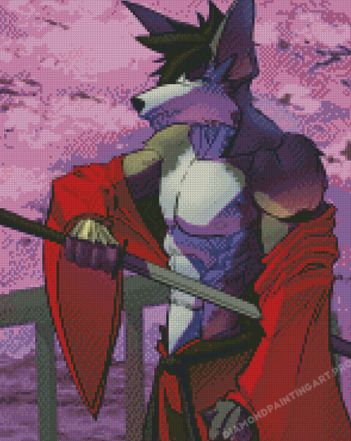 Anime Samurai Wolf Diamond Painting