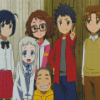 Anohana The Flower We Saw That Day Characters Diamond Painting