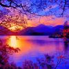 Autumn Sunset Over Lake Diamond Painting