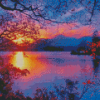 Autumn Sunset Over Lake Diamond Painting