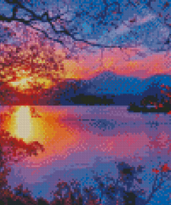 Autumn Sunset Over Lake Diamond Painting