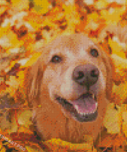 Autumn Golden Retriever Diamond Painting