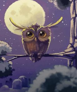 Baby Owl Moon Diamond Painting