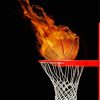 Basketball On Fire In Hoop Diamond Painting