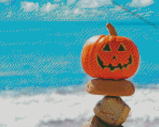 Beach And Pumpkin Diamond Painting