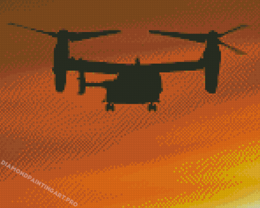 Bell Boeing V22 Osprey Silhouette Diamond Painting