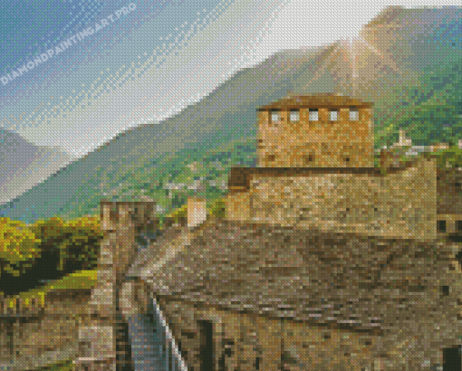 Bellinzona Buildings Diamond Painting