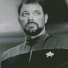 Black And White Commander Riker Diamond Painting