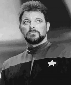 Black And White Commander Riker Diamond Painting