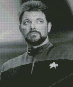 Black And White Commander Riker Diamond Painting