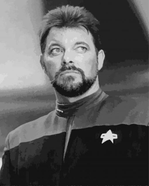 Black And White Commander Riker Diamond Painting