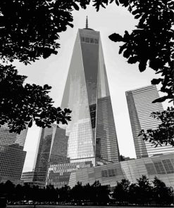 Black And White Freedom Tower Diamond Painting