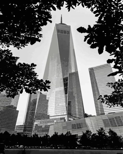 Black And White Freedom Tower Diamond Painting