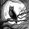 Black And White Owl Moon Diamond Painting