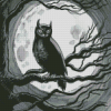 Black And White Owl Moon Diamond Painting