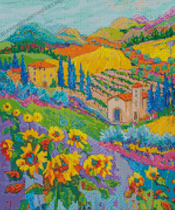 Abstract Tuscan Scene Diamond Painting