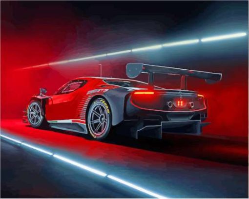 Black And Red Ferrari 296 GT3 Diamond Painting