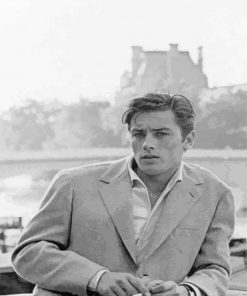 Black And White Alain Delon Diamond Painting