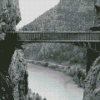 Black And White Caminito Del Rey Bridge Diamond Painting