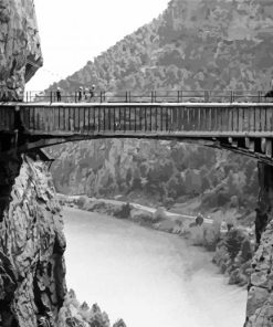 Black And White Caminito Del Rey Bridge Diamond Painting