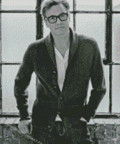 Black And White Stylish Colin Firth Diamond Painting