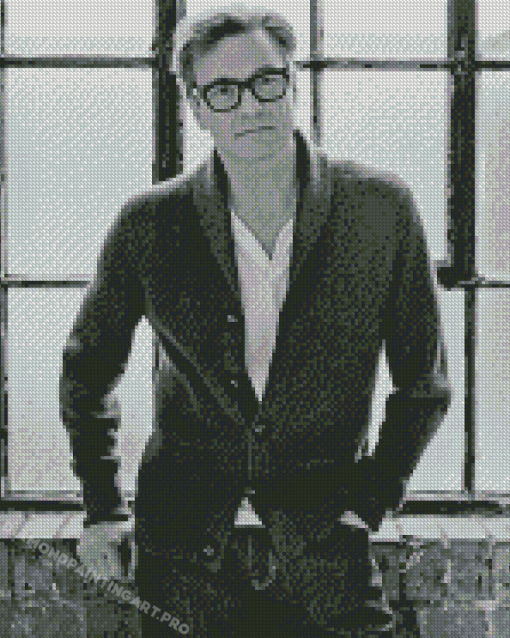 Black And White Stylish Colin Firth Diamond Painting