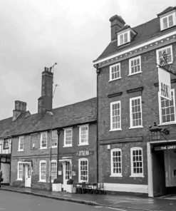 Black And White Amersham Buildings Diamond Painting