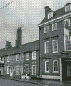 Black And White Amersham Buildings Diamond Painting