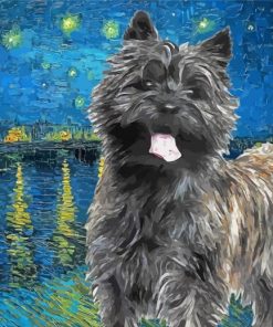 Black Cairn Terrier Dog Art Diamond Painting