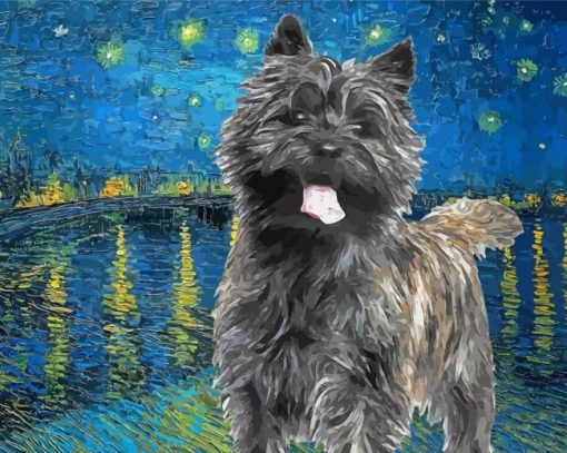 Black Cairn Terrier Dog Art Diamond Painting