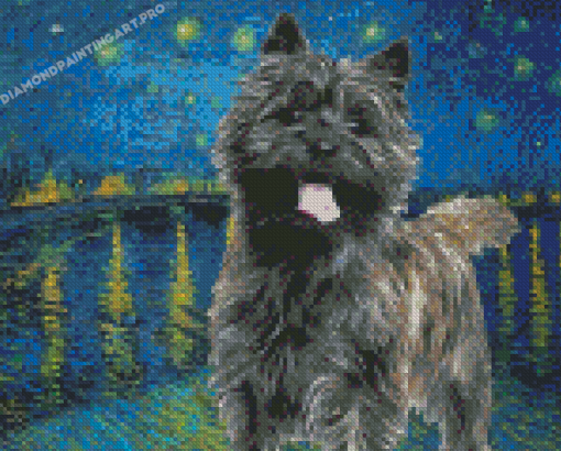 Black Cairn Terrier Dog Art Diamond Painting