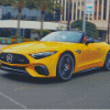 Yellow Mercedes Sl Diamond Painting