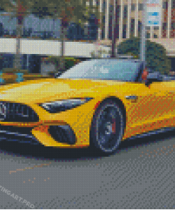 Yellow Mercedes Sl Diamond Painting