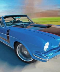 Blue Antique Ford Mustang Diamond Painting