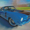 Blue Antique Ford Mustang Diamond Painting