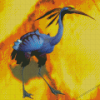 Blue Crane Cartoon Diamond Painting