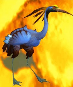 Blue Crane Cartoon Diamond Painting