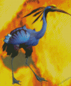 Blue Crane Cartoon Diamond Painting