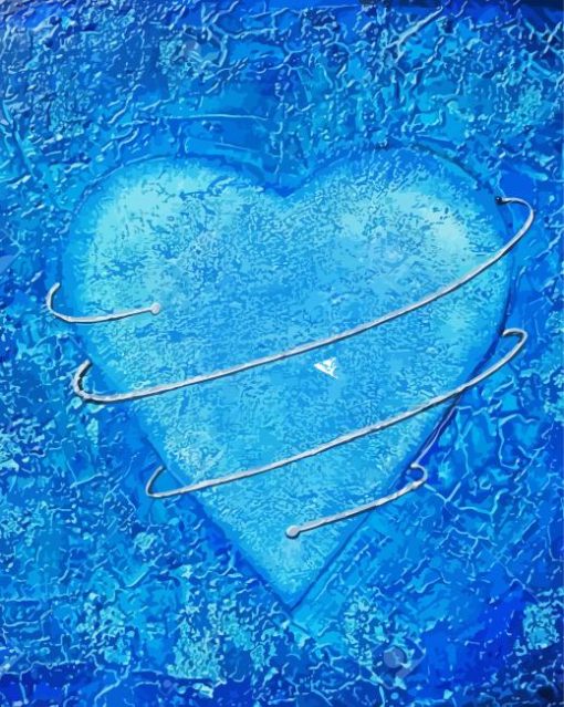 Blue Heart Art Diamond Painting