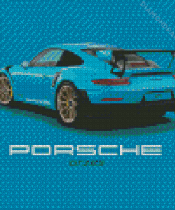 Blue Porsche Gtr2 Car Diamond Painting