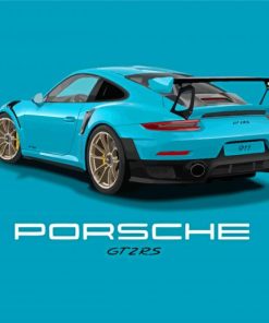 Blue Porsche Gtr2 Car Diamond Painting