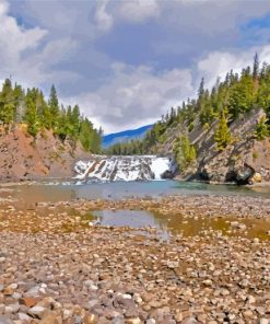 Bow Falls Canada Landscape Diamond Painting