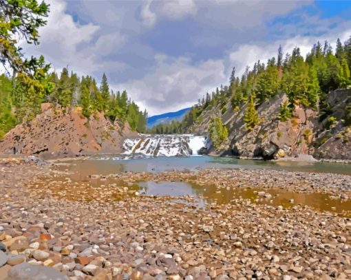 Bow Falls Canada Landscape Diamond Painting