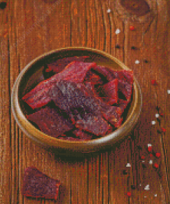 Bowl Of Beef Jerky Meat Diamond Painting