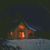 Cabin At Night Diamond Painting