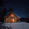 Cabin At Night Diamond Painting